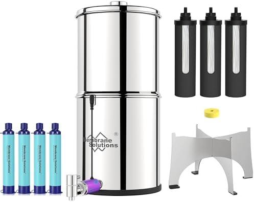 Membrane Solutions UV Countertop Water Filtration System with 4 Packs Outdoor Water Filter Straw by MembraneSolutions