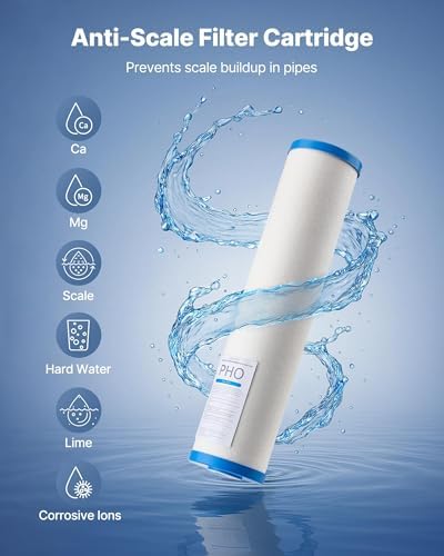 VEVOR Whole House Water Filter Replacement Cartridge, 4.5" x 20" Polyphosphate Scale Inhibitor Filter for Whole Home Water Filtration System, Reduce Chlorine, Taste, Odor, Prevent Corrosion - Image 2