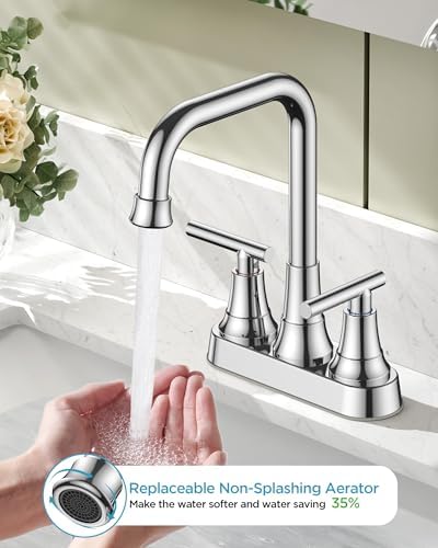 FORIOUS RV Chrome Bathroom Faucet for Sink, 4 in Bathroom Faucet Centerset - Image 2