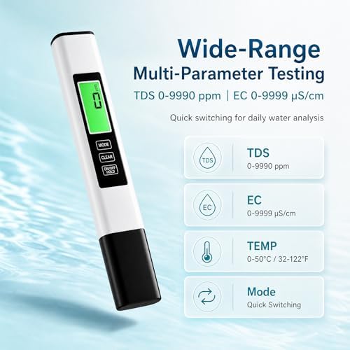 Digital TDS Meter, Water Quality Tester Pen for Water, Aquarium, Hydroponics and Pool-(White) - Image 3