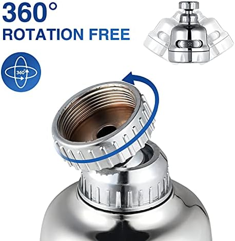 Faucet Sprayer Attachment, 360 Degree Rotating Faucet Aerator Accessories, 3 Mode Adjustable Kitchen Sink Tap Head Water Saving Extend Nozzle Chrome Plated,(Pack of 2) - Image 4