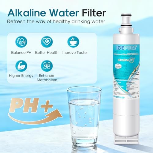 ICEPURE Alkaline 4396508 Refrigerator Water Filter Replacement for EDR5RXD1, EveryDrop Filter 5, Whirlpool 4396510, 4392857, 4396547, 9085, NL300, LC400V, PNL240V, WF-NLC240V WF285, Enhances PH, 1Pack - Image 4