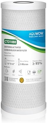 CTO10BB 5 Micron 4.5" x 10" Carbon Block Water Filter Set – Replacement Cartridges for Whole House and Under Sink Systems, Universal Standard Size (1, 10 x 4.5) by YourHealthIsOurPriority