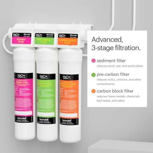 Brondell Coral UC300 Under Sink Water Filtration System – Reduces PFAS, Lead, & Chlorine in Drinking Water, Water Purifier with Designer Chrome Faucet – Quick Change Filter, WQA Gold Seal-Certified - Image 2