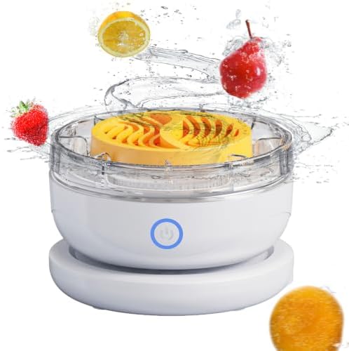 Fruit and Vegetable Washing Machine, Wireless Veggie Wash with Purification Technology, IPX7 Waterproof Powerful Water Rolling for Washing Fruits, Vegetables, Rice, Meat by HomeBeyond