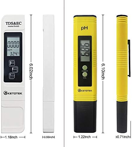 KETOTEK Digital pH TDS & EC Temp Meter for Water, pH Pen and PPM Tester TDS-EC-Temperature Meter, PH Tester with 0-14.00pH and 0.01 Accuracy, TDS EC PH Meters for Aquarium, Hydroponic, RO System - Image 4
