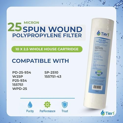 Tier1 25 Micron 2.5" × 10" Filter Replaces PD-25-934, W25P, FXUSC, 6-Pack - Image 2