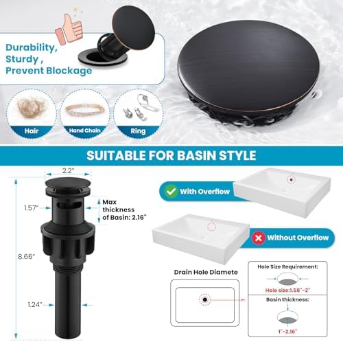 gotonovo 4 Inch Centerset Bathroom Faucet 2 Hole Vintage, Oil Rubbed Bronze - Image 3