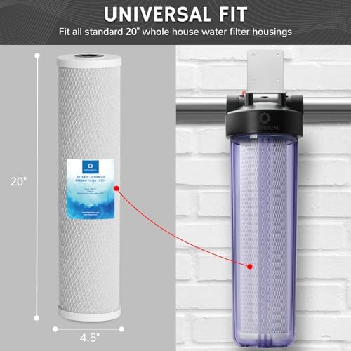 Airthereal Whole House Water Filter Housing, Sediment Filters for Well and City Water, 20"x4.5" Sediment Whole House Water Filter Cartridges with 1" NPT Port and Include 1-Pack CTO Filter - Image 5