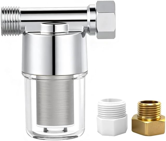 Washing machine water filter, capable of filtering out impurities of 40 microns in water, protecting household appliances. Suitable for water heaters and showers, (silver) by Unknown
