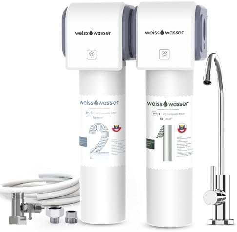 0.01μm Under Sink Water Filter, Multi-Stage Ultra Filtration for Baçtёria, Chlorine & Odor Reduction, 9K Gal/2-Yr, Easy Install with Dedicated Faucet, WU2.SH01-Y by Weisswasser