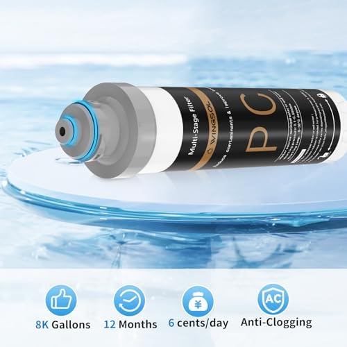WINGSOL Water Filter for Sink Faucet, Anti-Clogged, NSF/ANSI 42&53 Long-Lasting Pleated Filter Reduce PFAS/Lead/Chlorine/Odor/Sediment, Quick Change EZ Install Slim Under Sink Water Filtration System - Image 5