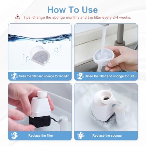 20 Pcs Cat Water Fountain Filters Replacment Compatible with PetSafe Drinkwell Fountains, 10 Replacement Carbon Filters & 10 Replacement Sponges Foam Filter Compatible with PetSafe Water Fountain - Image 6