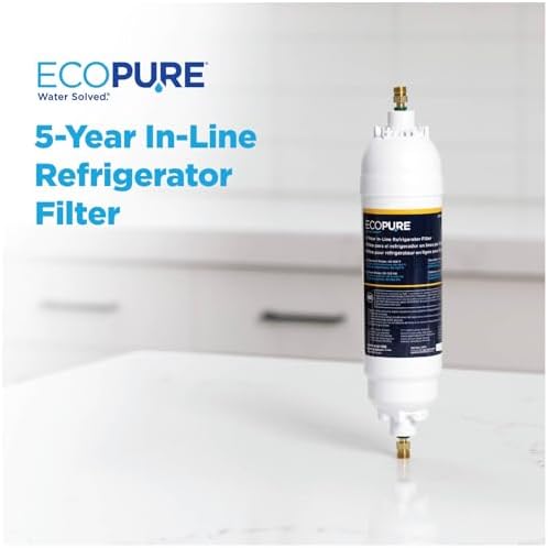 EcoPure EPINL30 5-Year In-Line Refrigerator Water Filter – Universal Fit for Most Fridges, Ice Makers, RVs & Boats – Reduces Chlorine Taste & Odor – Easy DIY Install with 1/4" Fittings - Image 2