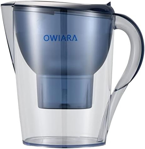 Alkaline Water Filter Pitcher with Filter, 14 Cup Digital Display Water Purifier Pitcher in BPA Free for Quick Clear Chlorine, Fluoride, Heavy Metals, Odor, Bad Taste by OWIARA