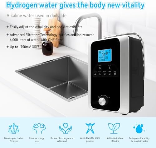 Water Ionizer and Water Purifier Machine,PH 3-11 Alkaline Acid Water Machine,Up to -800mV ORP, 8000 Liters Per Filter,11 Plate Electrode,Regulation Valve to Control PH and ORP/Auto-Cleaning - Image 4