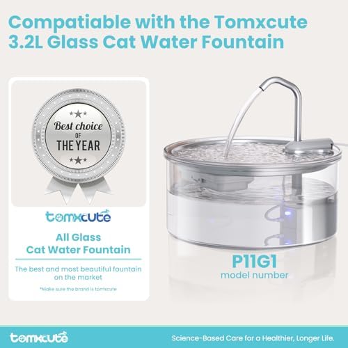 Tomxcute Official Glass Cat Water Fountain Replacement Filters-10+2 Pack - Image 2
