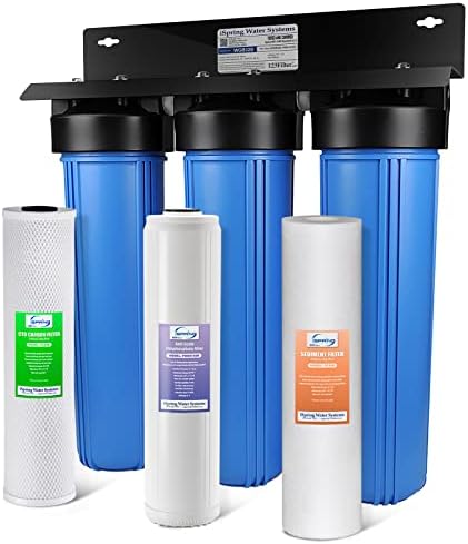 iSpring Whole House Water Filter System w/Sediment, Polyphosphate Anti-Scale, and Carbon Block Water Filters & WSP-50SL Reusable Whole House Spin Down Sediment Water Filter Softener, 50 Micron - Image 2