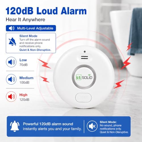 U.S. Solid Smart WiFi Water Leak Alarm(5-PACK) Bundle with 1 Inch PVC Motorized Ball Valve, Smart Life App Automation, Remote Water Shutoff - Image 7