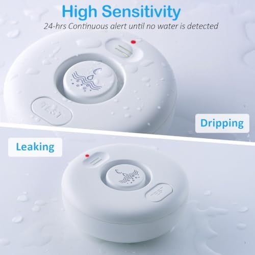 RUIKORING 5 Pack Water Leak Alarm Detector, 0-120dB Adjustable, IP67 - Image 2