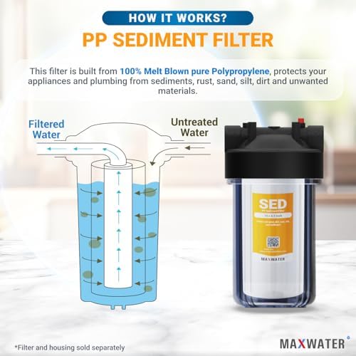 Max Water 5 Micron 10 x 4.5 inch Whole house Sediment Water Filter | Meltblown Polypropylene Well Water Filter Replacement Cartridges for DGD-5005, AP810, SDC-45-1001, GXWH30C, PP10BB (20 Pack) - Image 4