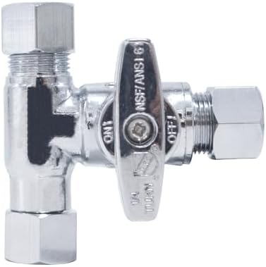 TTFLEX 3/8" x 3/8" x 3/8" Compression Tee Valve, Shut Off Valve, 1/4 Turn by TTFLEX