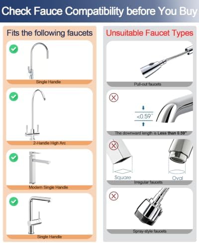 Ontulor Auminum Alloy Water Filter for Sink Faucet, 400 Gallons - Image 5
