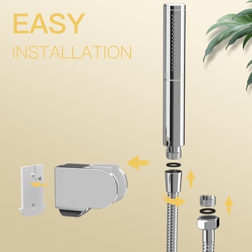 BESy Handheld Shower Head Sprayer Shower Wand Hand Shower Showerhead Chrome - Image 5
