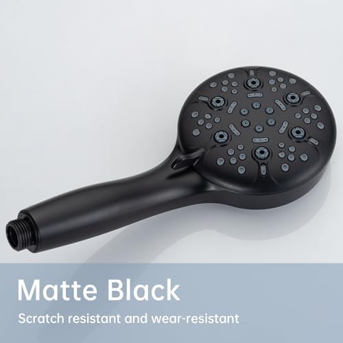 Joyrain Pressure-Boost Shower Head with 8 Settings & Spray Gun, 2-in-1 for High-Pressure Showering and Effortless Tub/Tile/Floor Cleaning, Meets US Standards (Matte Black) - Image 3