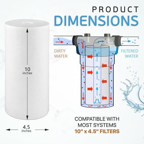 Ronaqua 10 x 4.5 Inch Big Sediment Water Filter Cartridge 1 Micron 10 Pack - Image 3