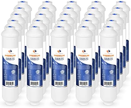 Aquaboon Premium Inline Post/Carbon Polishing Water Filter Catridge for Reverse Osmosis System Standard Size (Quick Connect Fiting) RO Water Filter Replacement Compatible with ICF-10 25-Pack by Aquaboon