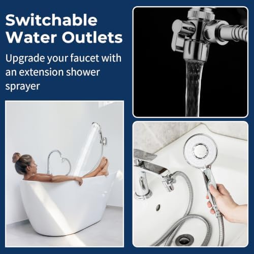 KLLEYNA Shower Head Hose Sink Tub Faucet Attachment,ON/OFF Sprayer Dog Wash - Image 3