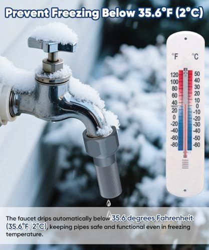 3/4-Inch Thread Faucet Freeze Protection Valve, Freeze Proof Faucet Cover for Outdoors, Winter Frost Proof Auto Temperature Control for Garden, Lawn & Yard Spigot, GRY, 4pcs - Image 3