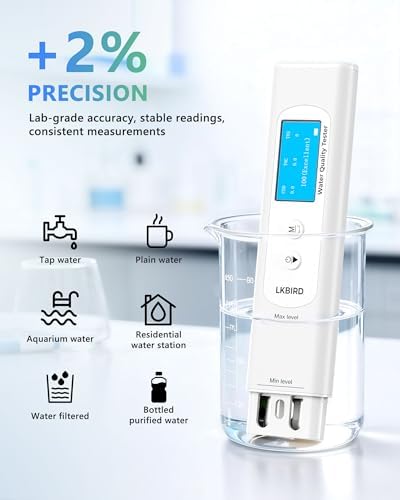 6-in-1 Smart Water Tester for Drinking Water with APP Monitoring, Digital Water Testing Kit for TDS Meter, EC, Temp, TOC, COD, UV275, Professional Water Tester for Home, Well, Tap & Outdoor. - Image 5