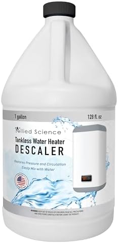 Allied Science Tankless Water Heater Descaling Solution | Highly Effective Descaler Restores Heating Efficiency, Gallon, 128 fl oz by AlliedScience