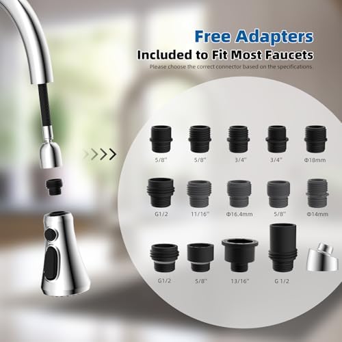 Hibbent NSF/ANSI/CAN 61 & 372 Certified Pull Down Kitchen Faucet Head - Image 3