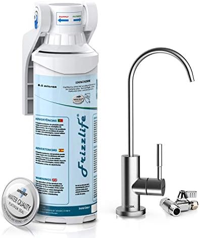 Frizzlife Under Sink Water Filter-NSF/ANSI 53&42 Certified Drinking Water Filtration System-0.5 Micron Removes Lead, Chlorine,Bad Taste & Odor, W/Dedicated Faucet by FRIZZLIFE