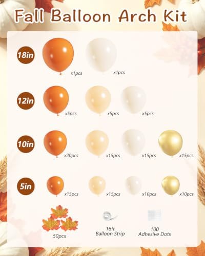 Fall Balloon Arch Kit for Autumn Thanksgiving Party Decorations Nude - Image 6