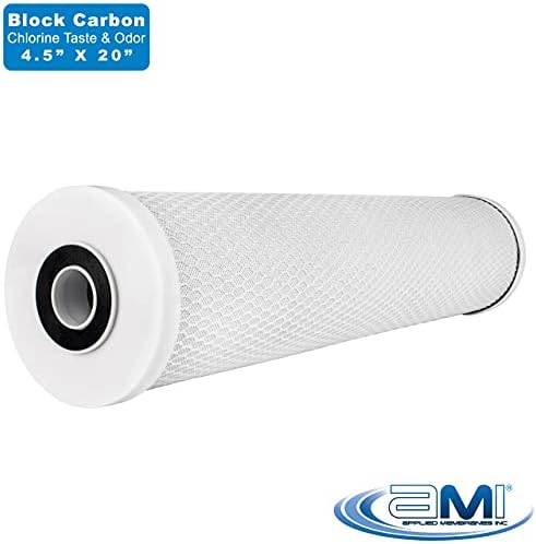 APPLIED MEMBRANES INC. 4.5" x 20" Carbon Water Filter | Whole House or Commercial Water Filtration System Replacement Filter | Chlorine Taste Odor Removal | Fits 20" Big Blue Housing | H-F4220AC - Image 2
