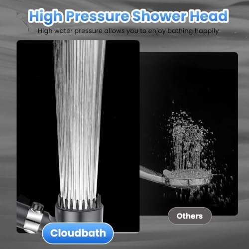 Shower Head, Drops Shower Head High Pressure, Showerhead with Handheld and 3 Filters, 4 Spray Modes & Pause Switch, Silicone Scalp Massager, 59" Hose & Bracket for Hard Water & Pets - Image 5