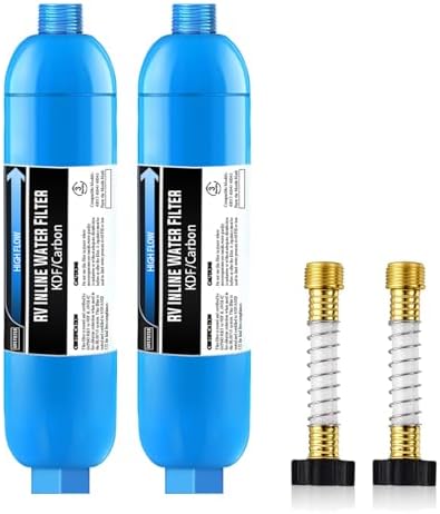 Lifefilter RV/Marine Water Filter with 2 Flexible Hose Protectors by Lifefilter