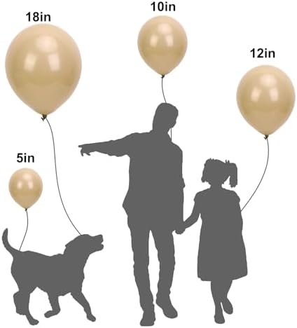 APLANET 150pcs Vanilla Brown Balloons Different Sizes 18 12 10 5 Inch Boho Light Brown for Birthday Wedding Anniversary Baby Shower Party Supplies, Arch Kit Decoration - Image 3