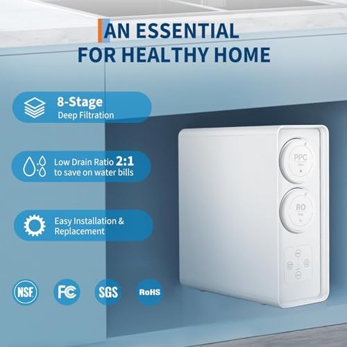 High-Efficiency Countertop Reverse Osmosis Water Filter System, 600GPD, 5-Stage Filtration, Tankless Water Purifier, Smart Faucet, TDS Monitor, 2:1 Pure to Drain, US Standard, RO Water Filtration - Image 5