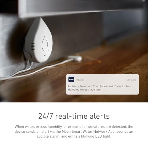 Moen Flo Smart Water Leak Detector, Drip or Flood Sensor Alarm for Home, 2-Pack, White, 920-004 - Image 2