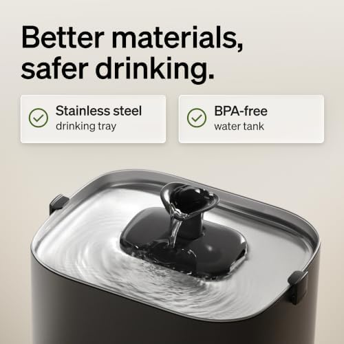 PETLIBRO Upgrade Cat Water Fountain Stainless Steel Tray, Dockstream 2 Cat Fountain Indoor, 3L/101oz Auto Cat Fountains for Drinking, App Monitoring Pet Water Fountain Dog, 5G WiFi Cat Water Dispenser - Image 6