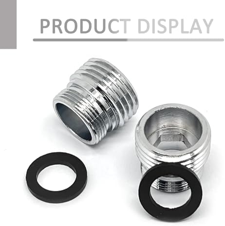 2 Pcs 18mm Male to G1/2 Male Thread Metal Faucet Adaptor,Brass Kitchen Sink Aerator Adapter,For Connecting Water Filter,Garden Hose,With Gaske - Image 4