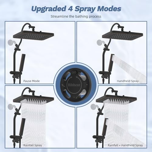 Hibbent 5-Mode 13" Shower head, 4-Mode Handheld Spray Oil-Rubbed Bronze - Image 5