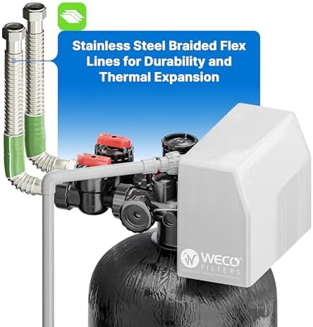 WECO SFT-CAT-581SM-1447 Hybrid Water Softener and Conditioner System for Whole House Water Treatment - 1" MPNT Connection - Cation Resin and Catalytic Carbon Media - Automatic Backwash and Regen - Image 5