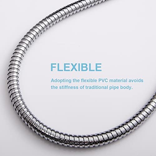 OFFO Shower Hose, 48 Inch Bidet Hose High Pressure Explosion Proof Toilet Hose for Bidet Sprayer Stainless Steel Electroplating Handheld Shower Hose Flex Hoses with Woven Inner Tube, Chrome - Image 5