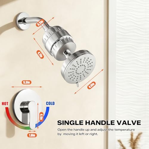 3-Mode Filtered Fixed Shower Head, 20-Stage Filtration, Removes 99.95% Chlorine & Heavy Metals, Chrome - Image 2